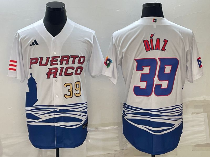 Men 2023 World Cub #39 Diaz White MLB Jersey3->more jerseys->MLB Jersey
